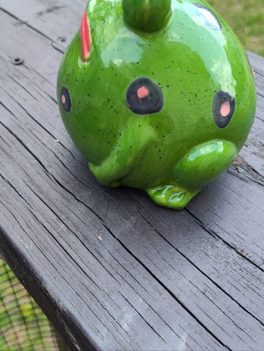 Cute Vintage Frog Handmade Ceramic Garden Decor - Picture 3 of 5